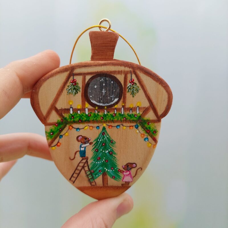 Double-sided Acorn Decoration / Twin Mice