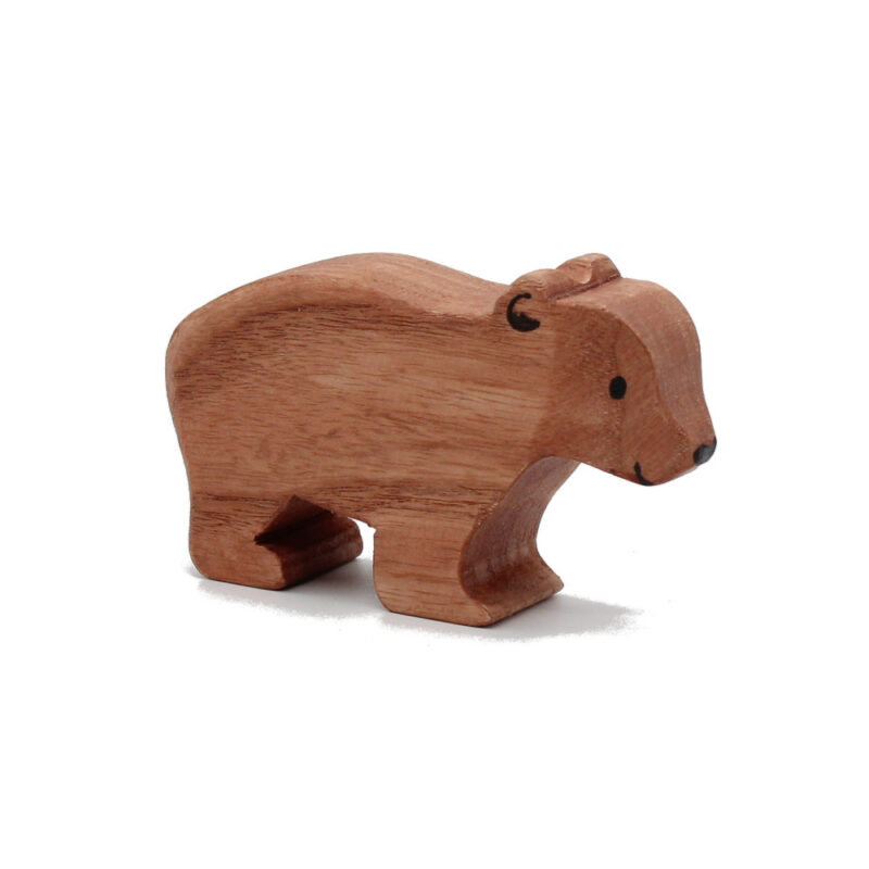 Brown Bear Cub Wooden Figure