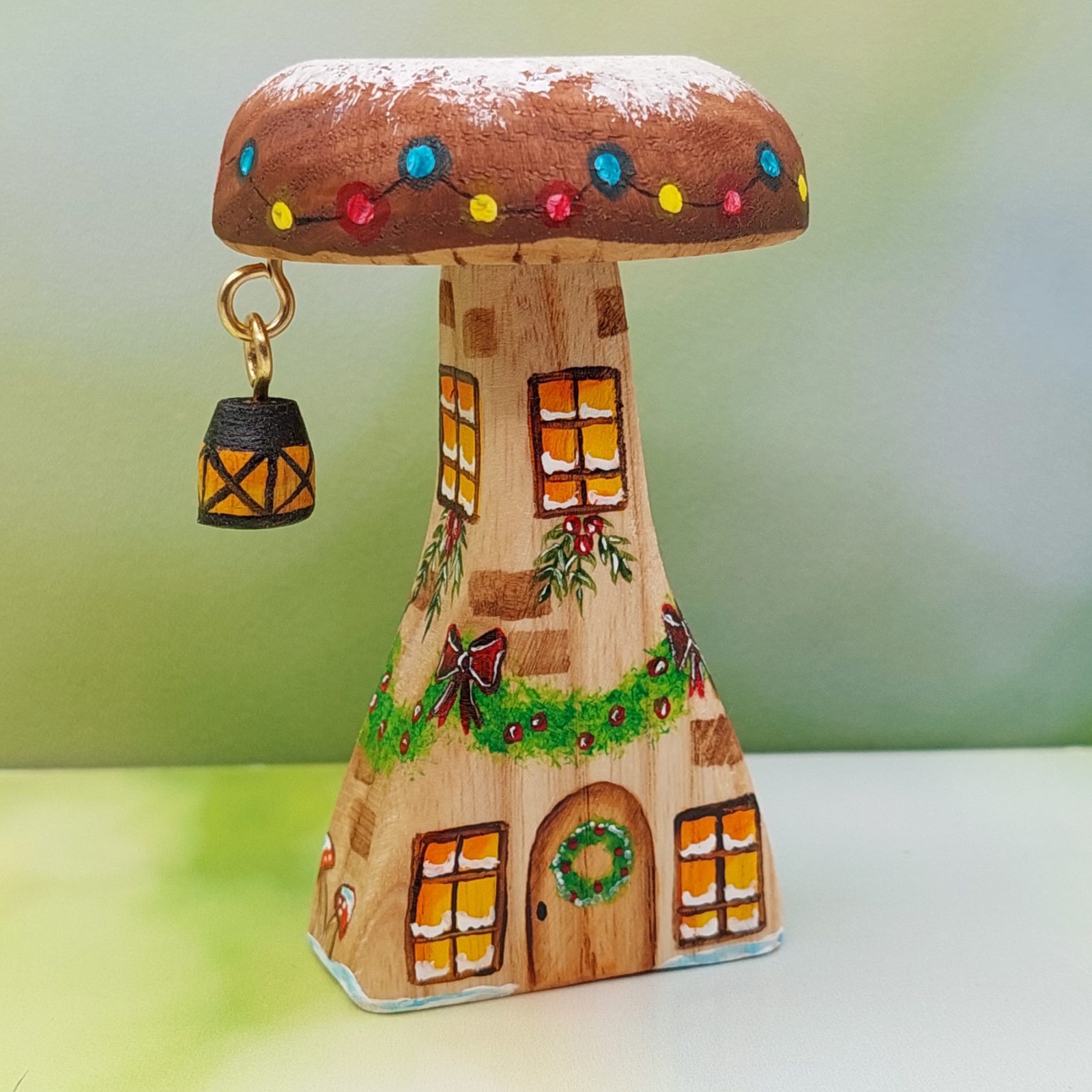 Brown Christmas Mushroom House with Ribbons - by Good Shepherd Toys