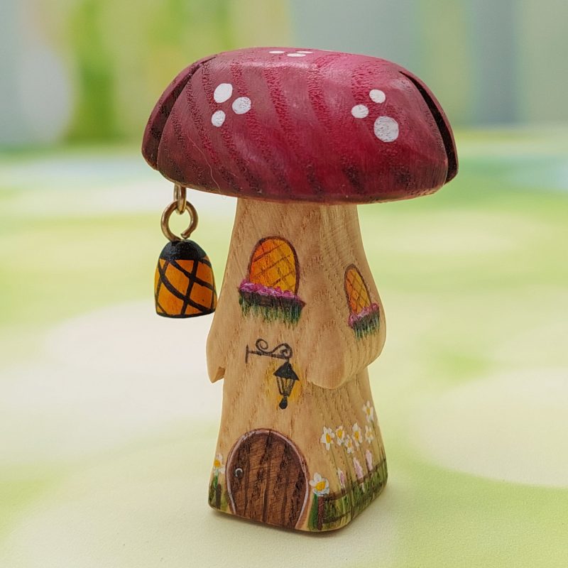 Christmas Daisy Single Stem Mushroom House with Lantern HR - by Good Shepherd Toys