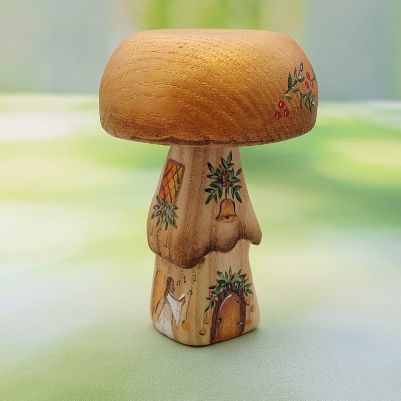 Christmas Golden Angel Single Stem Mushroom House HR - by Good Shepherd Toys