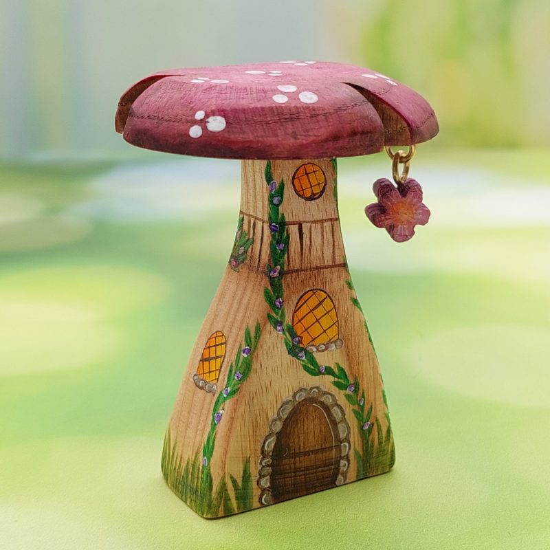 Christmas Hanging Flower Single Stem Mushroom House HR - by Good Shepherd Toys