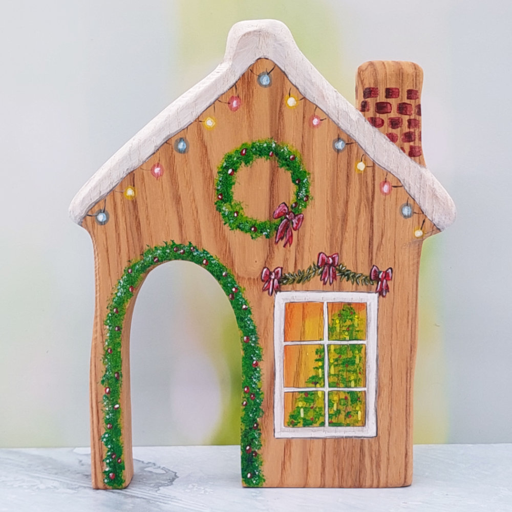 Christmas House - Outside - A Limited Edition art work collectible by Dominique