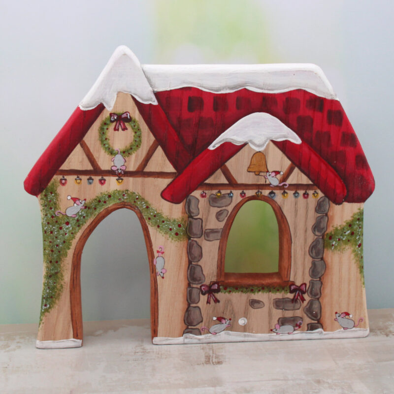 Christmas Mouse House Front - by Good Shepherd Toys