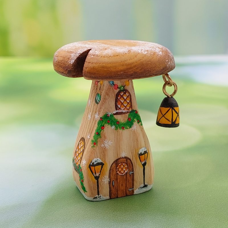 Christmas Snowflake Lantern Single Stem Mushroom House HR - by Good Shepherd Toys