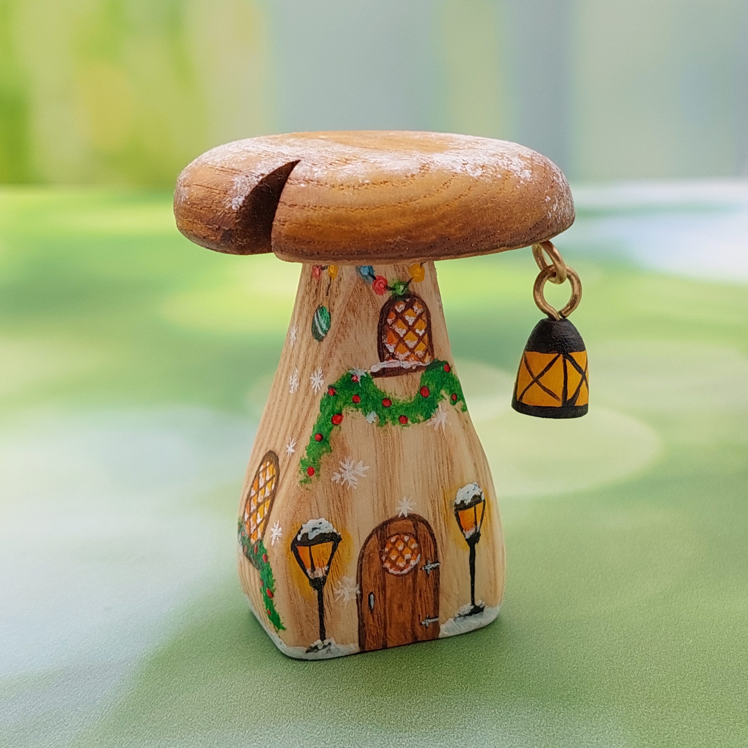 Christmas Snowflake Lantern Single Stem Mushroom House HR - by Good Shepherd Toys