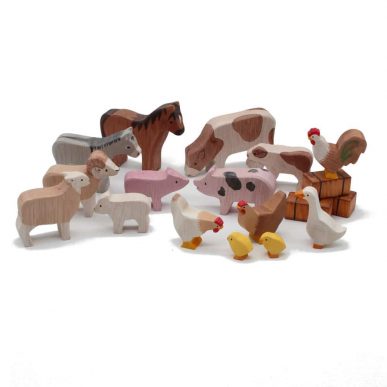 wooden toy farmyard