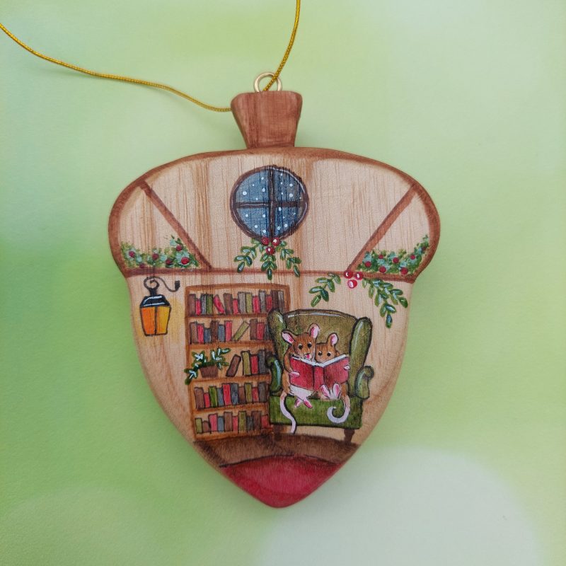 Hanging Acorn - Reading Mice - by Good Shepherd Toys