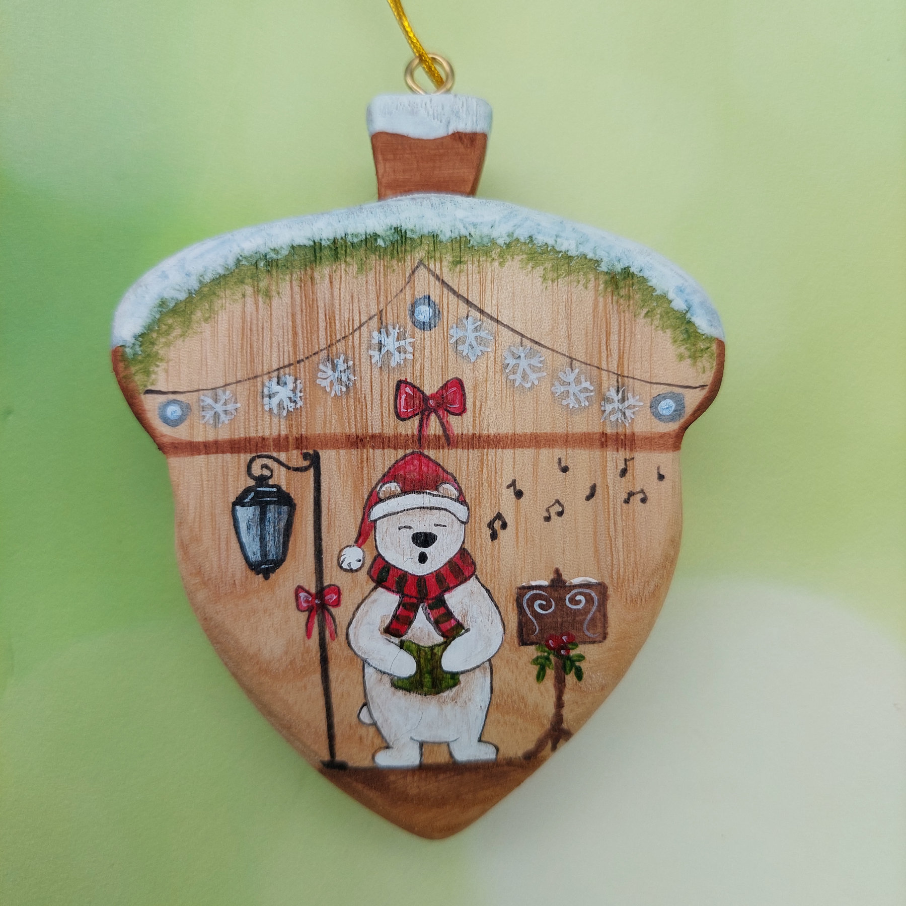 Hanging Acorn - Singing Ice Bear - by Good Shepherd Toys