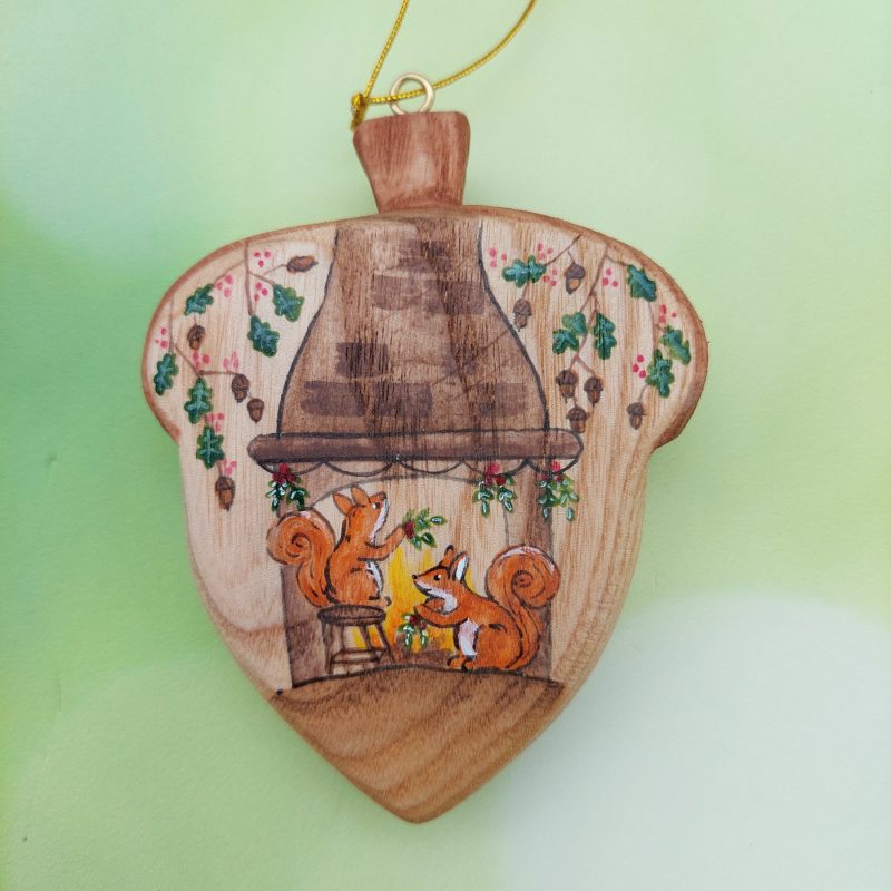 Hanging Acorn - Two Squirrels - by Good Shepherd Toys