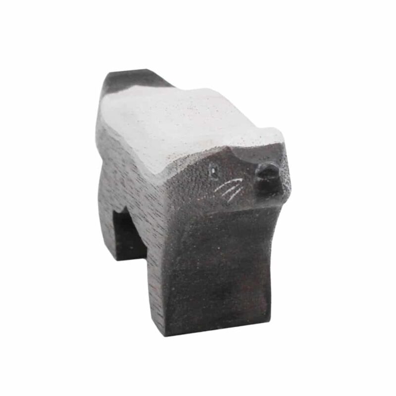 Honey Badger Wooden Figure Front View