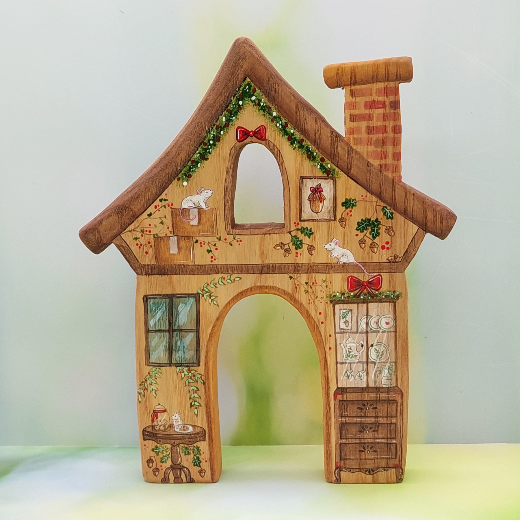 Large Double-sided Acorn Christmas House 01 - by Good Shepherd Toys