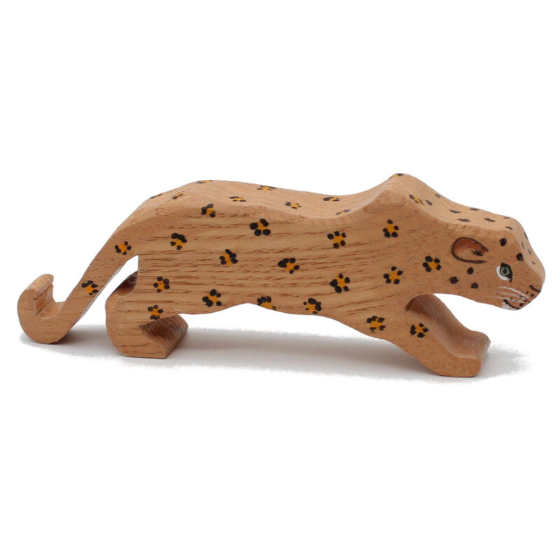 Leopard Stalking Wooden Figure - by Good Shepherd Toys