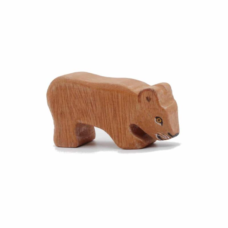Lion Cub Head Down Wooden Figure