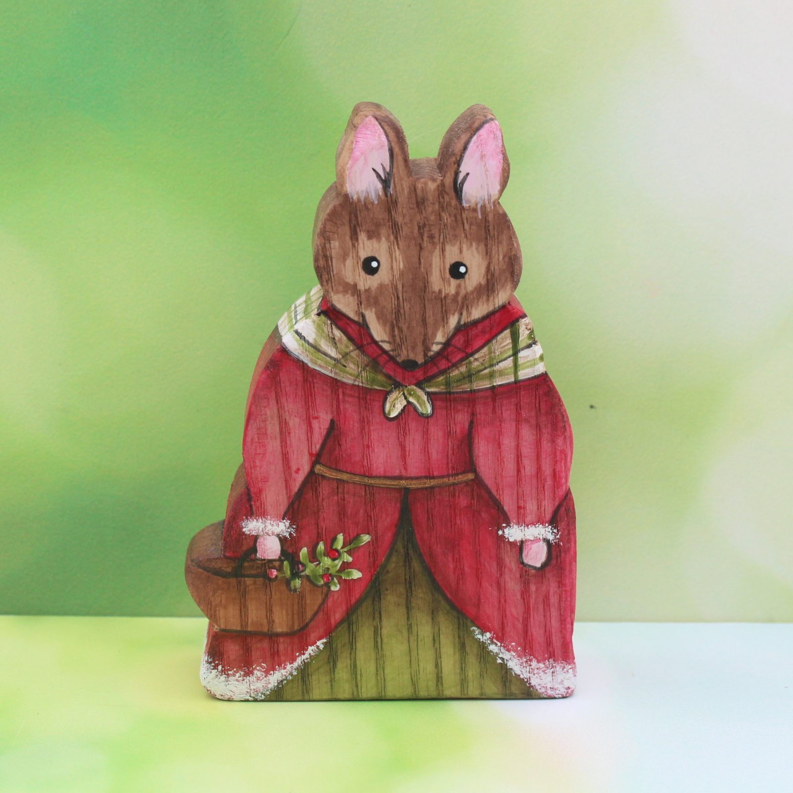 Mrs Christmas Mouse Front - by Good Shepherd Toys