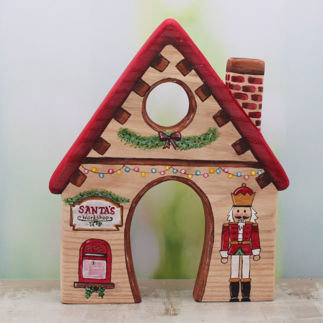 Nutcracker Santa's Workshop Front - by Good Shepherd Toys