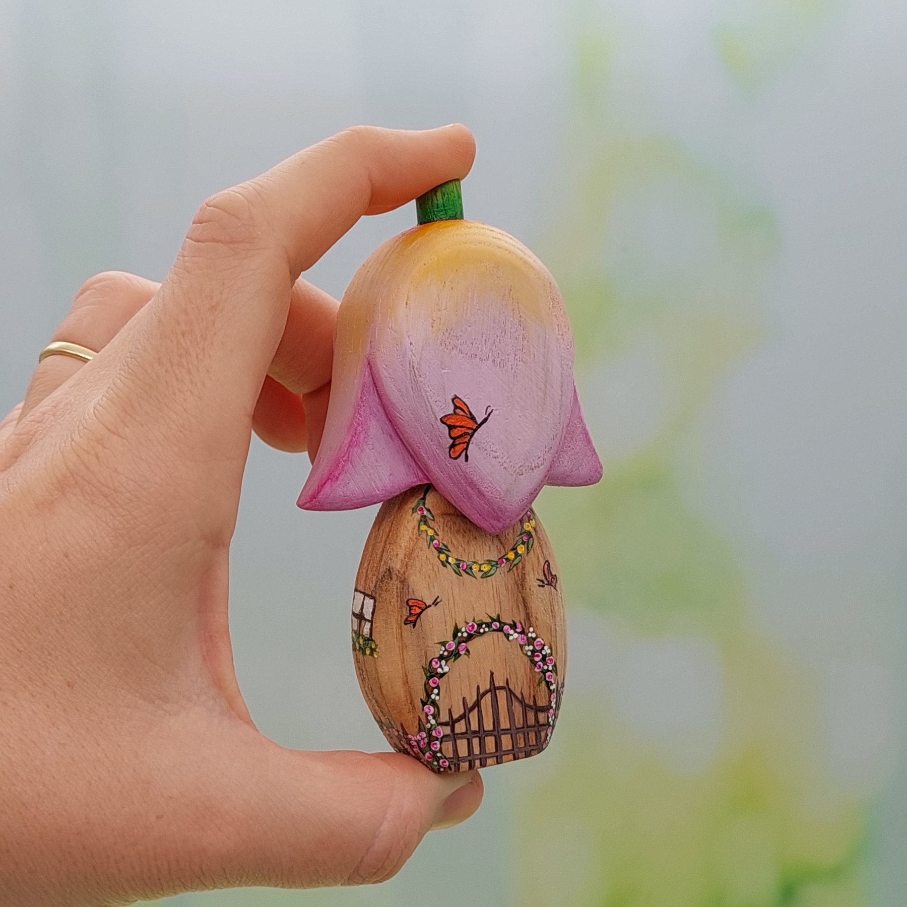 Pink Tulip House in Hand HR - by Good Shepherd Toys