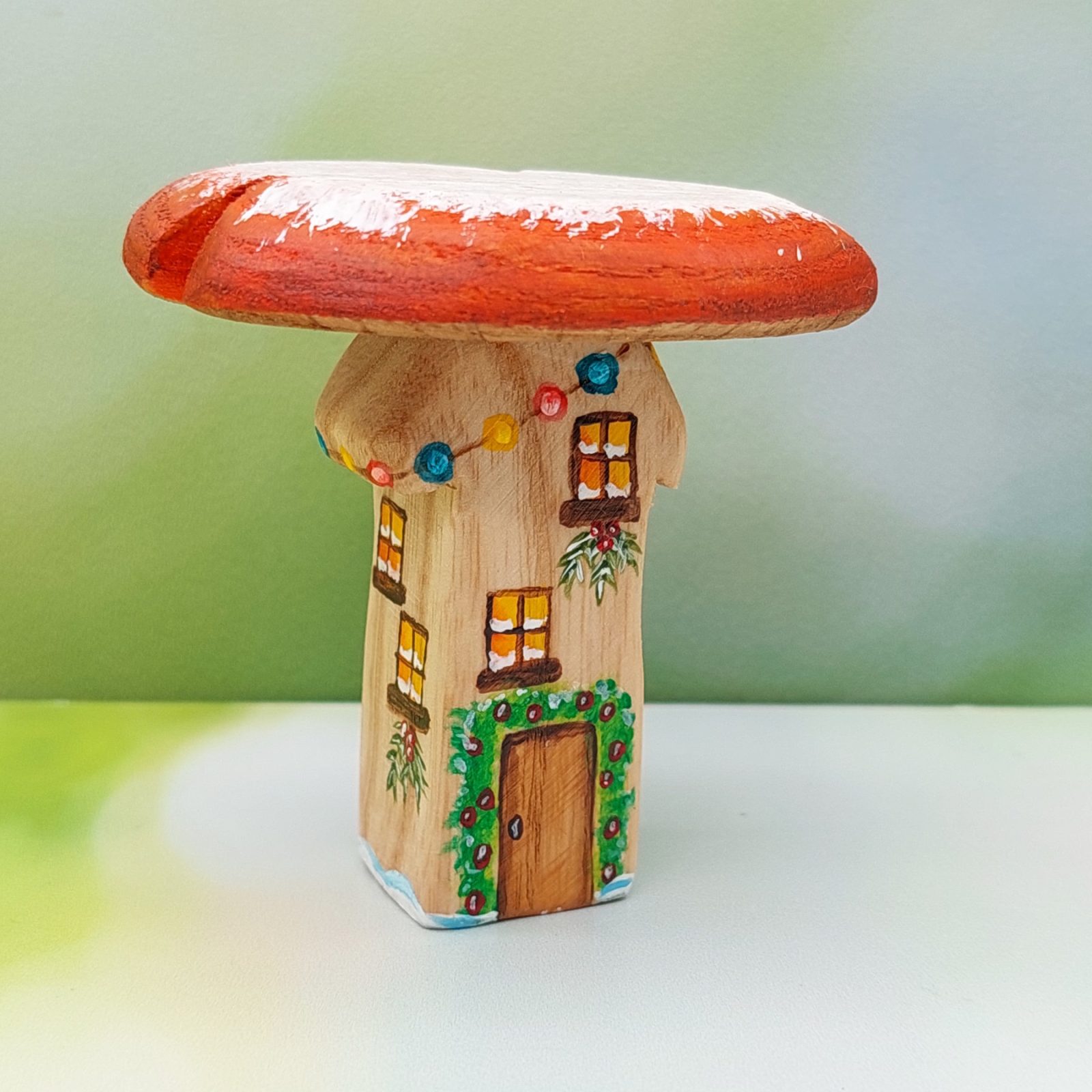 Red Christmas Mushroom House with Square Door - by Good Shepherd Toys