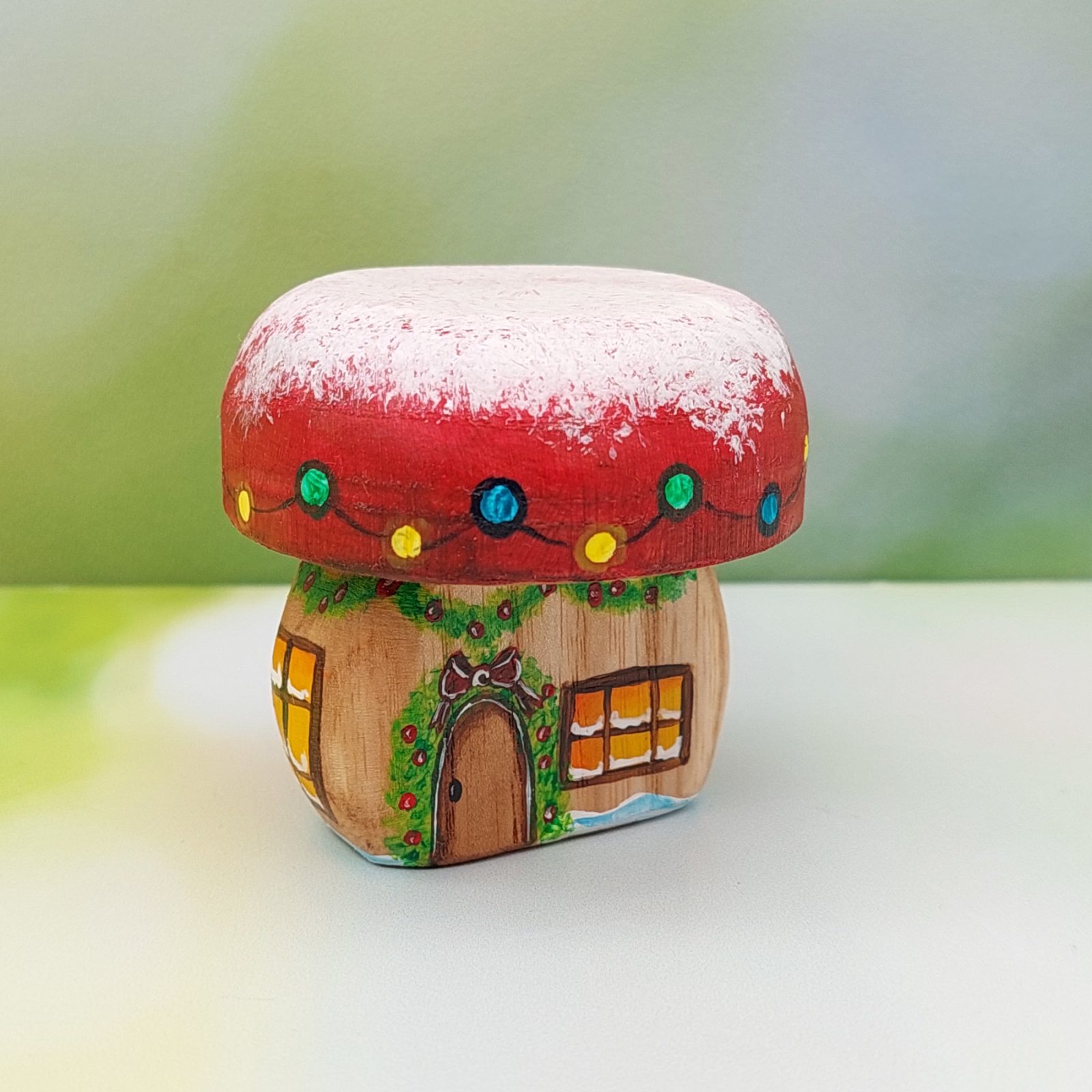 Short Christmas Mushroom House - by Good Shepherd Toys