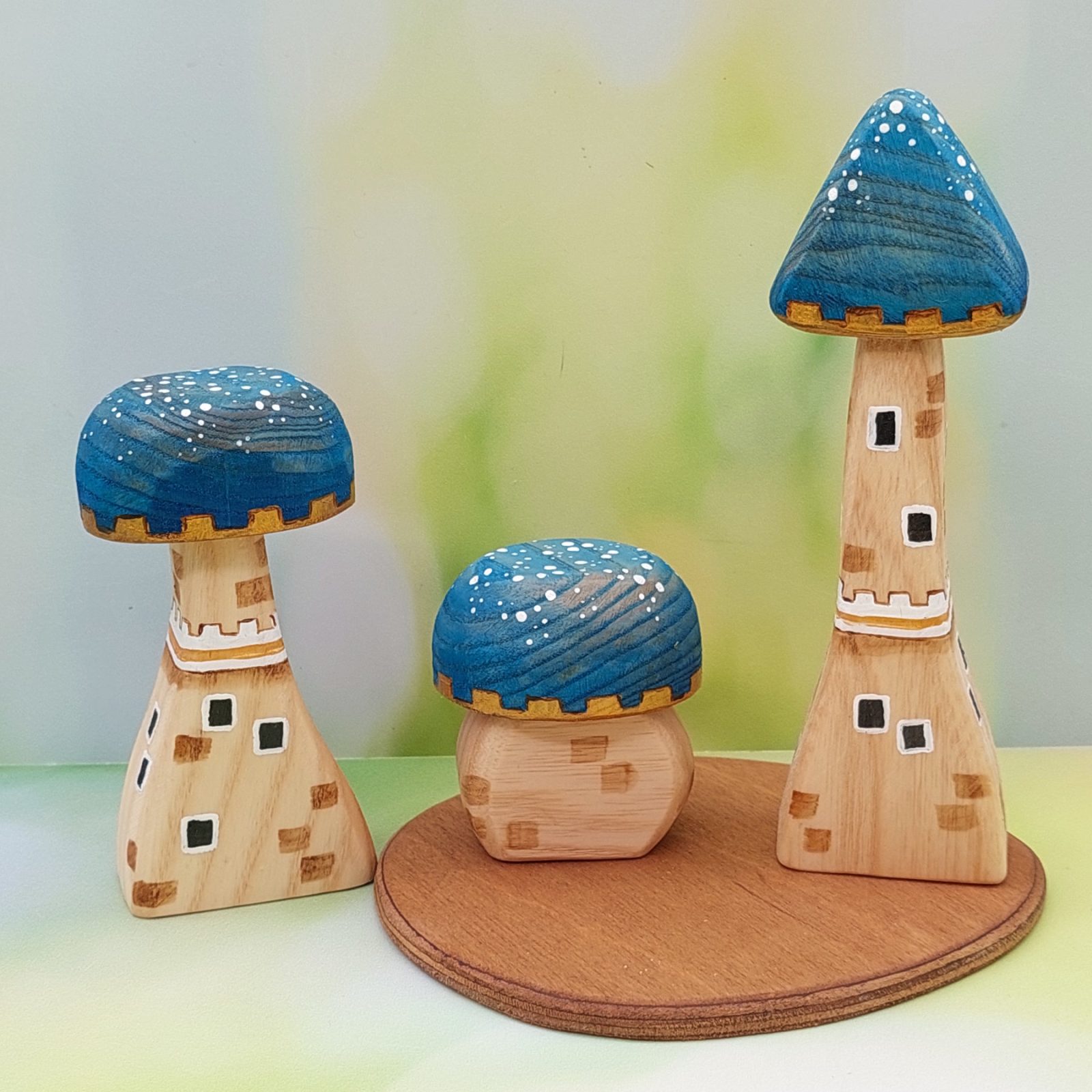Starry Night Palace Mushroom Set 2 - by Good Shepherd Toys