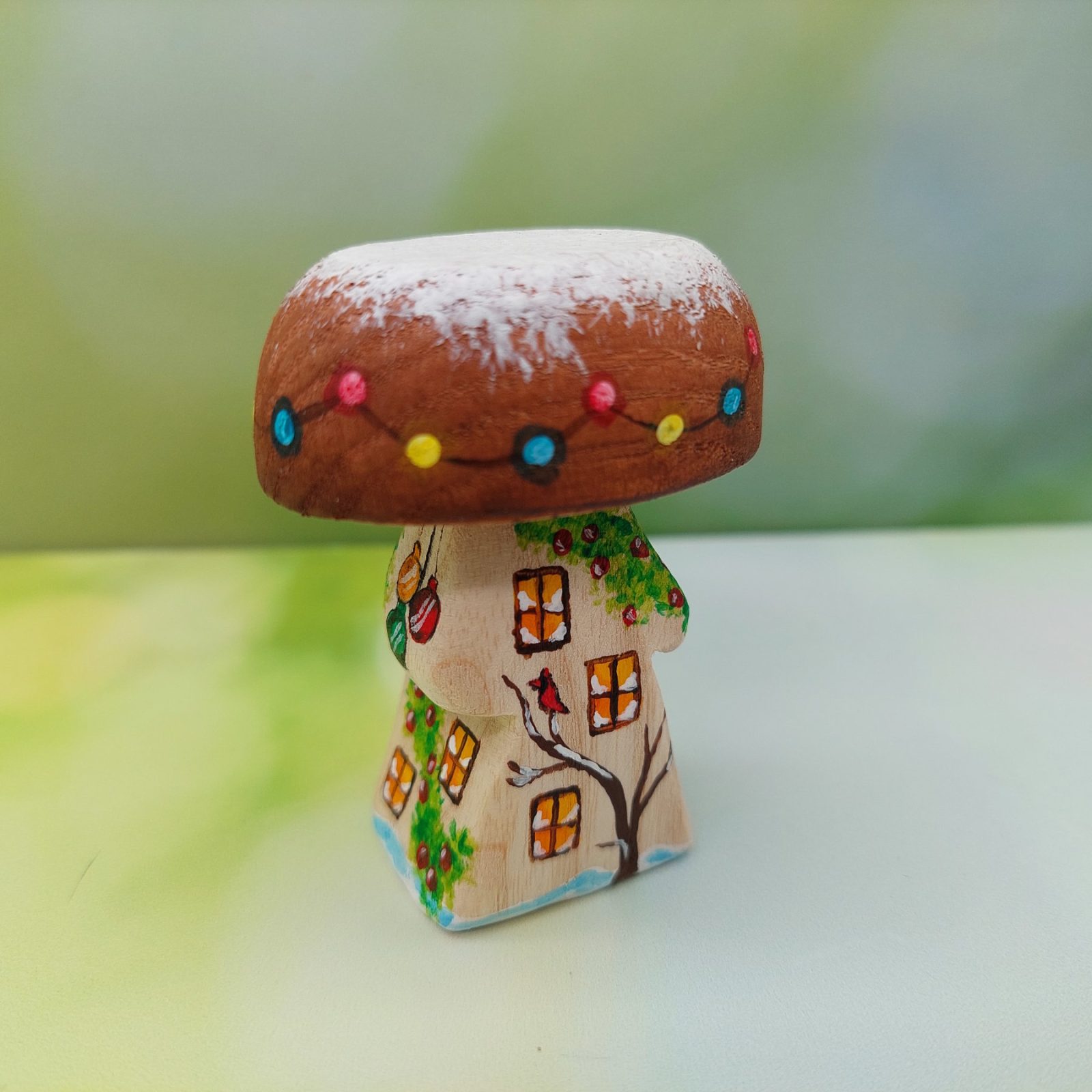Tiny Double Lantern Christmas Mushroom House 2 - by Good Shepherd Toys