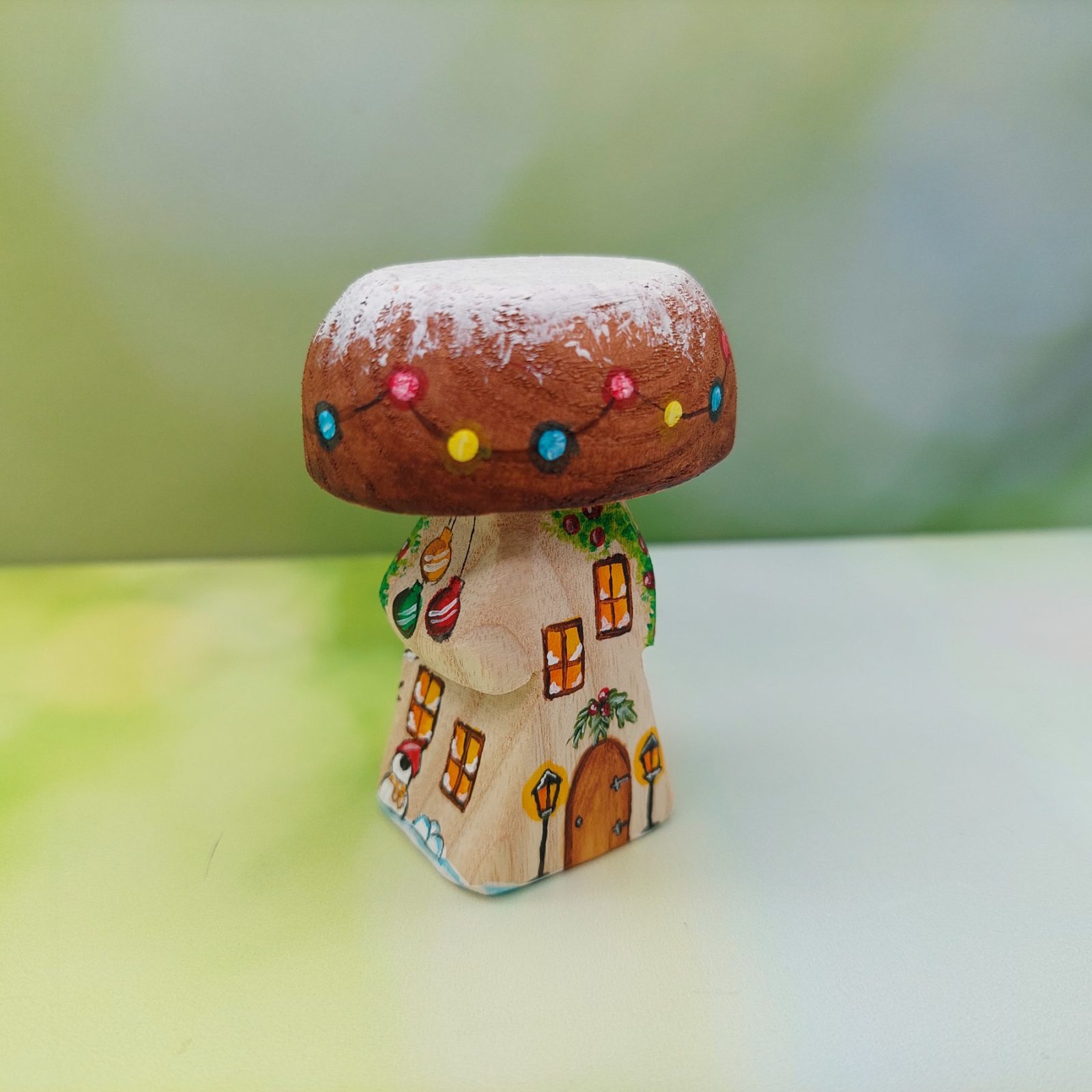 Tiny Double Lantern Christmas Mushroom House - by Good Shepherd Toys
