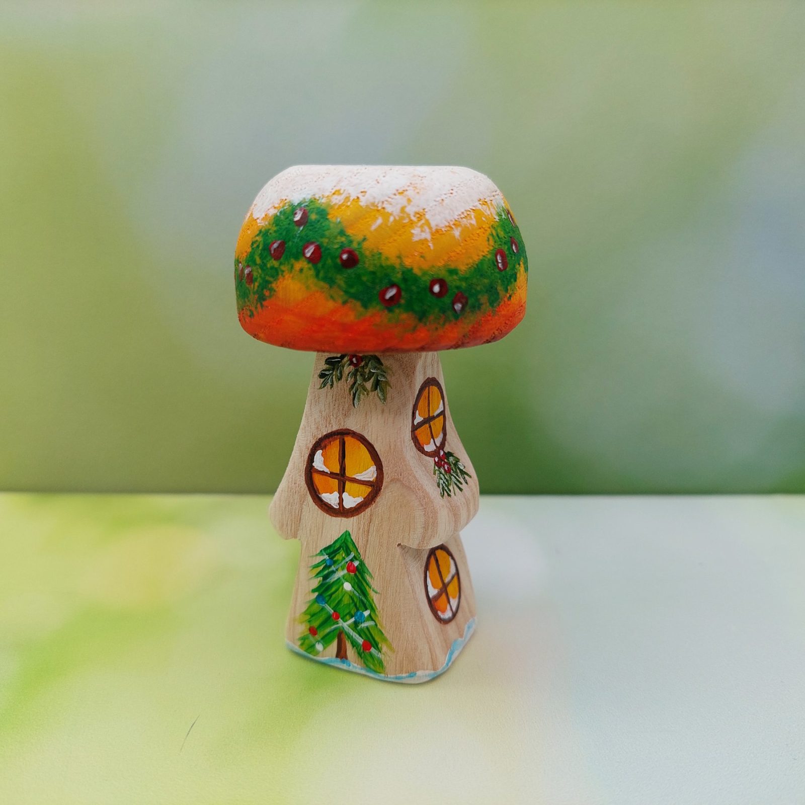 Yellow Dome Christmas Mushroom House 2 - by Good Shepherd Toys